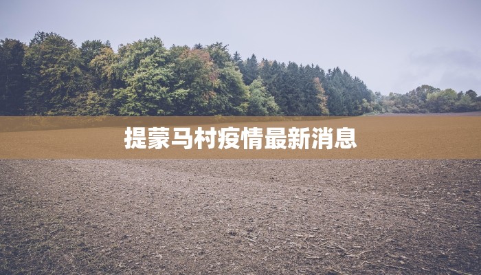 提蒙马村疫情最新消息